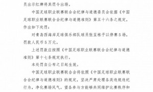 中足联官方：张呈栋因辱骂裁判禁赛五场 罚款五万